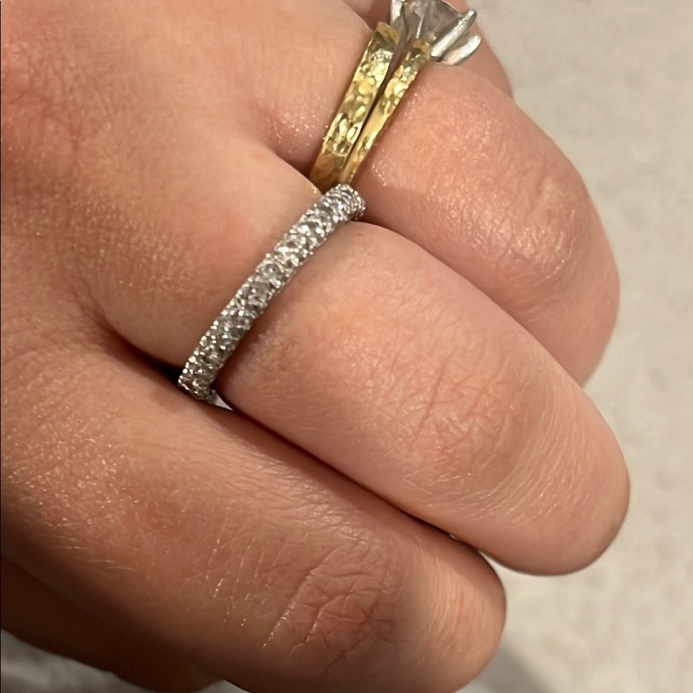 Elegant Vintage Silver Diamond Eternity Ring